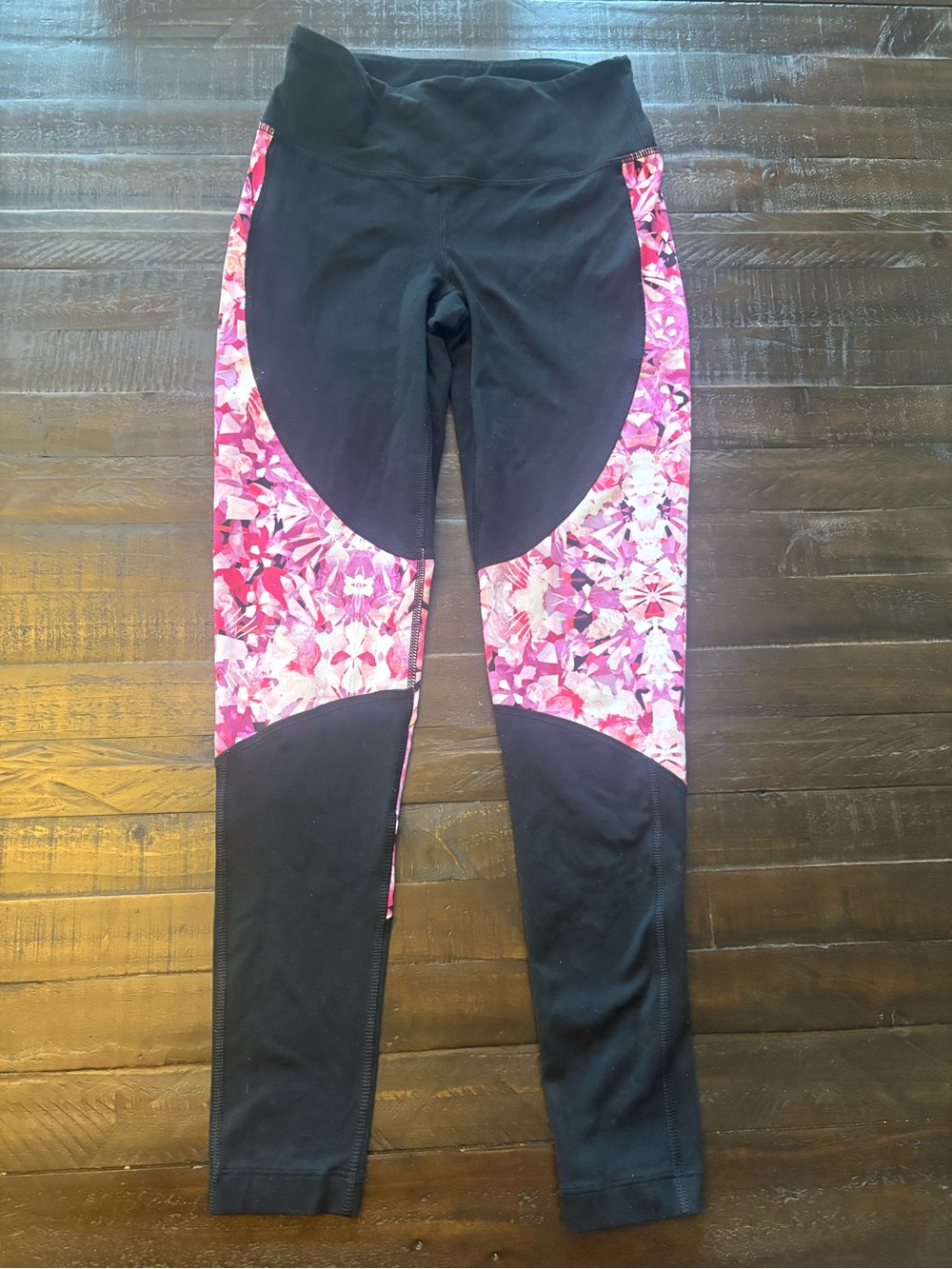Champion Women’s XS Black Pink Floral Compression Athletic Leggings Workout